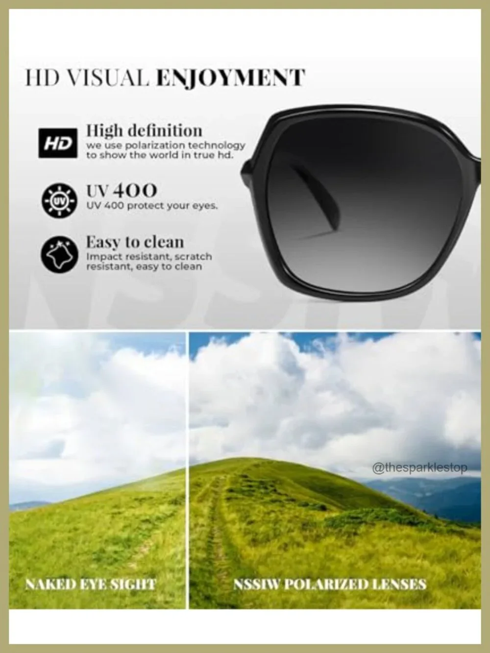 Polarized Sunglasses for Women UV400 Protection Lightweight Square